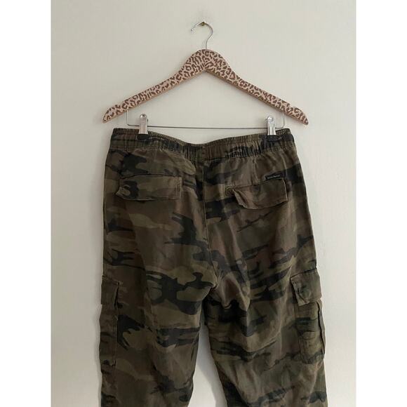 SANCTUARY X Anthropologie Discoverer Linen Camo Cargo Pants Size Medium - Picture 9 of 11